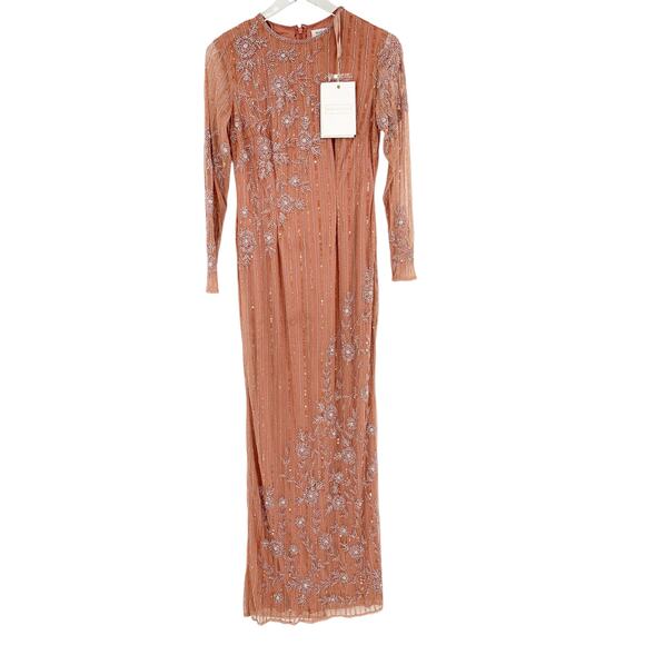 MAC DUGGAL Dress Size 4 Evening Gown Sequin NEW Pink Embellished High Neck - Picture 6 of 10